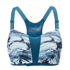 Crane Blue Marble Printed Sports Bra